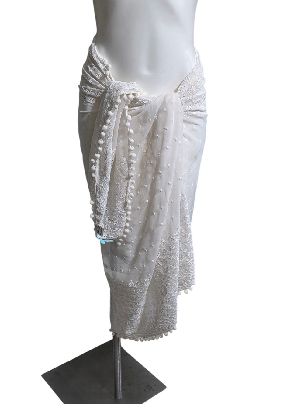 Melissa Odabash One Size White Eyelet Swimsuit Wrap Sarong Cover Up